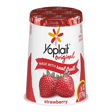 Yoplait Original Single Serve Strawberry Yogurt, front of product.